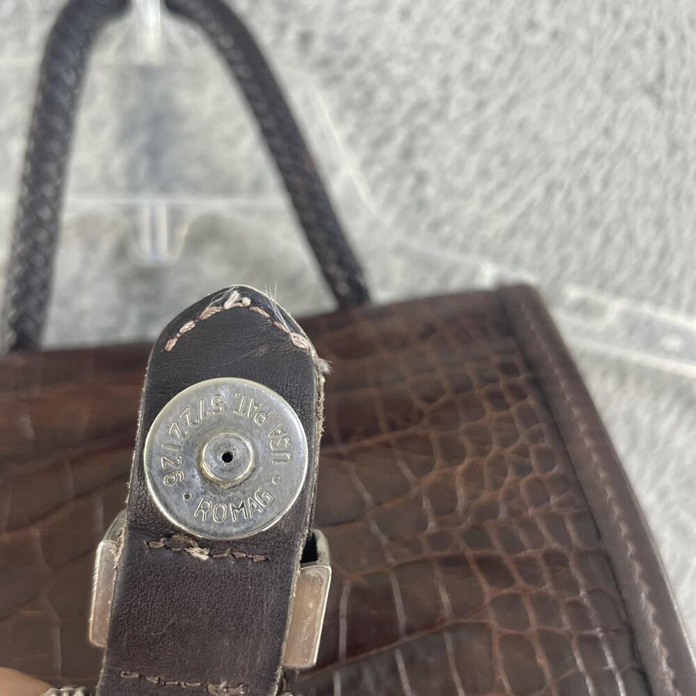 Brighton Backpack Purse Womens Brown Black Croc Embossed Leather Bag Western - Picture 10 of 16